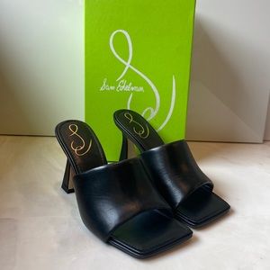 Sam Edelman Carmen black leather heels NWT